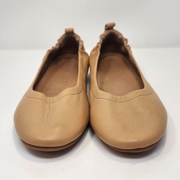 FitFlop Women Allegro Tan Leather Ballet Flats Size 8 Comfort Slip On Shoes - Picture 4 of 9